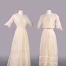 TWO COTTON BATISTE OR DIMITY LINGERIE DRESSES, 1909-1911