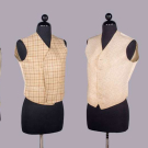 FOUR COTTON OR SILK WAISTCOATS, 1860-1915