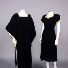 TWO SILK VELVET OR VELVETEEN PARTY DRESSES, FLORENCE, 1920-1930s