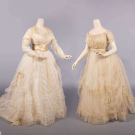 TWO COTTON WEDDING GOWNS, 1869-1870