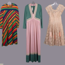 THREE DESIGNER DAY OR PARTY DRESSES, USA, 1950-1970s
