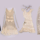 BEADED EVENING DRESSES &amp; ONE LAME’ CAPE FOR STUDY OR SALVAGE, c. 1926-1928