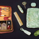 CUTEX MANICURE SET &amp; TWO PARTIAL TRAVELING TOILETS, 1930-1940s