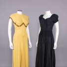 TWO WOOL OR SILK EVENING DRESSES, 1935-1937