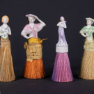 FOUR TOURIST TRADE PORCELAIN BRUSHES, JAPAN &amp; GERMANY
