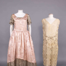 TWO BEADED SILK EVENING DRESSES,  c. 1924-1925