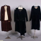 THREE SILK VELVET DAY OR DINNER DRESSES, 1926-1928