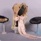 ONE SPOON BONNET &amp; TWO HATS, 1840s &amp; c. 1890