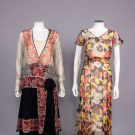 TWO PRINTED SILK CREPE AFTERNOON DRESSES, 1920-1930