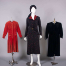 THREE DAY DRESSES OR ENSEMBLES, NEW YORK, 1940s