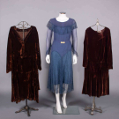 ONE CREPE CHIFFON &amp; TWO SILK VELVET DRESSES, LOS ANGELES, c. 1925-1930