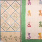 TWO COTTON APPLIQUE QUILTS, 1920s