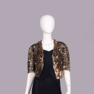 SEQUINED SILK BOLERO &amp; EVENING DRESS, MID-LATE 1930s