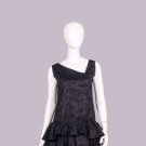 SADIE NEMSER STAMPED MOIRE EVENING DRESS, LATE 1920s