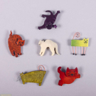SIX PAVONE CAT BROOCHES, PARIS