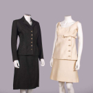 JEAN DESSES SKIRT SUIT &amp; TEAL TRAINA DRESS, PARIS &amp; NEW YORK, c. 1950-1960