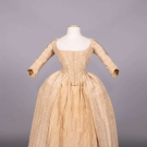 PATTERN SILK MOIRE ROBE À L'ANGLAISE &amp; PETTICOAT, c. 1785