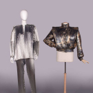 JEAN CLAUDE DE LUCA FUTURIST PARTY SUIT &amp; LAME LEOPARD JACKET, PARIS, 1980s