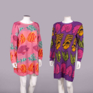 TWO BETSEY JOHNSON  PUNK LABEL SWEATER DRESSES, USA, 1980s