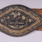 QUILL EMBROIDERED LEATHER BELT, MID 19TH C