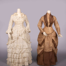 TWO LINEN OR SILK DAY DRESSES, 1878-1880