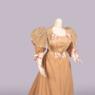 RIBBED SILK &amp; LACE EVENING GOWN, CINCINNATI, c. 1896