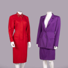 CLAUDE MONTANA WOOL DRESS &amp; SKIRT SUIT, PARIS, 1980s