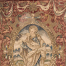 FRAMED EMBROIDERED SILK ANTEPENDIUM, SPAIN, 1600-1640