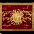 GILT &amp; SILK VELVET ALTAR PANEL, LATE 18TH C