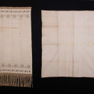 EMBROIDERED &amp; HOMESPUN LINEN TABLE COVERINGS, 1765-1770 &amp; c. 1858