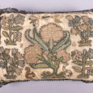SILK &amp; METALLIC EMBROIDERED PILLOW, ENGLAND, 1630s