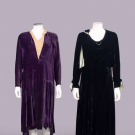 TWO SILK VELVET AFTERNOON DRESSES, LATE 1920-EARLY 1930s