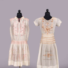 TWO HAND EMBROIDERED &amp; SMOCKED DAY DRESSES, c. 1920