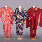 THREE SILK KIMONOS, MID 20TH C