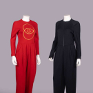 TWO GEOFFREY BEENE WOOL TRICOT JUMPSUITS, USA, 1980s