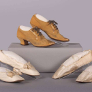 TWO PAIR STRAIGHTS, 1830-1840s &amp; ONE PAIR SUEDE OXFORDS, 1910s