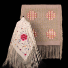 TWO HAND OR MACHINE EMBROIDERED CANTON SHAWLS, 1920s &amp; 1940s