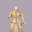 SILK &amp; WOOL VISITING GOWN, c. 1878