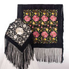 TWO EMBROIDERED CANTON SHAWLS, 1930s