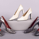 THREE PAIR YSL LEATHER OR SILK PUMPS, PARIS, 1980-1990s