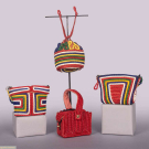 FOUR TELEPHONE CORD PURSES, 1940s
