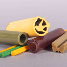 SIX UNCUT BAKELITE RODS, 1930-1950s
