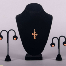  TWO YELLOW GOLD EARSTUDS &amp; ONE UNSTAMPED PENDANT, 1960-1980s