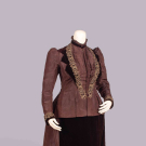 BEADED SILK &amp; VELVET VISITING DRESS, 1880s