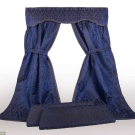 SET OF FOUR DAMASK WINDOW TREATMENTS, LATE 19TH-EARLY 20TH C