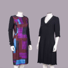 TWO OSCAR DE LA RENTA SILK OR WOOL DRESSES, USA, 2000s