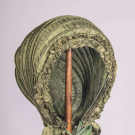 GREEN SILK CALASH, 1800-1815