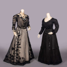 TWO BLACK MESH GOWNS, 1902-1905