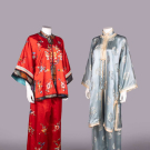 TWO PAIR SILK SATIN PAJAMAS, CHINA, 1910-1920s