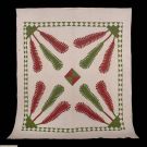 HAND STITCHED PRINCESS FEATHER QUILT, USA, 1850-1870
